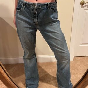 Light wash boot cut jeans